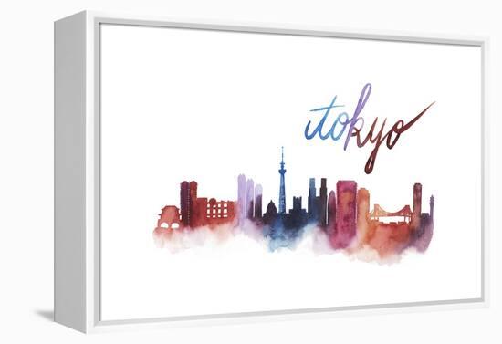 World Cities Skyline II-Grace Popp-Framed Stretched Canvas