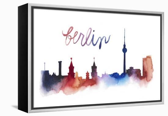 World Cities Skyline IV-Grace Popp-Framed Stretched Canvas