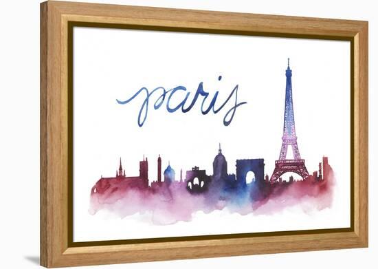 World Cities Skyline V-Grace Popp-Framed Stretched Canvas