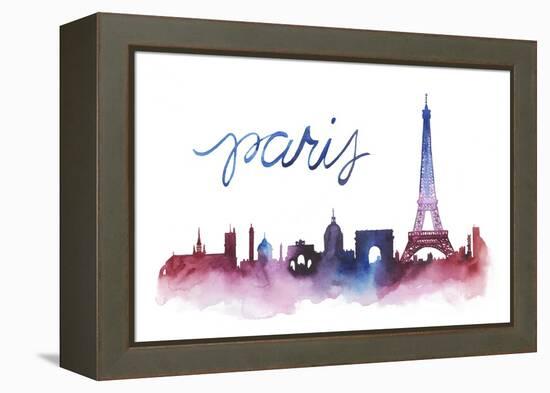 World Cities Skyline V-Grace Popp-Framed Stretched Canvas