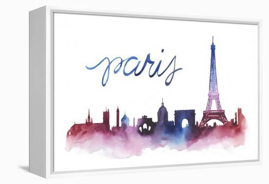 World Cities Skyline V-Grace Popp-Framed Stretched Canvas