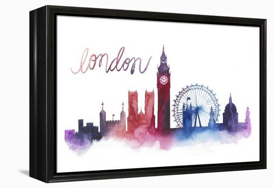 World Cities Skyline VI-Grace Popp-Framed Stretched Canvas