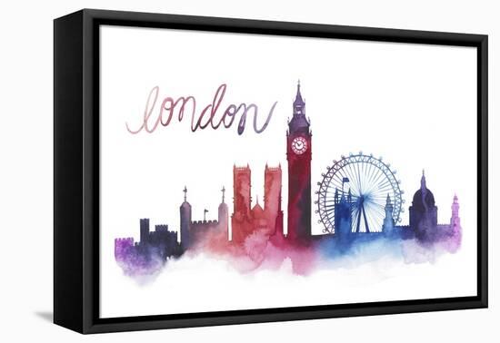 World Cities Skyline VI-Grace Popp-Framed Stretched Canvas