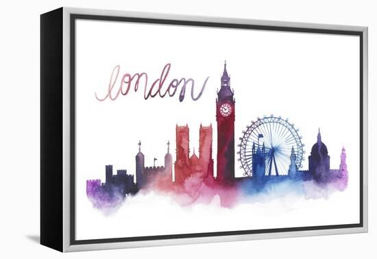 World Cities Skyline VI-Grace Popp-Framed Stretched Canvas