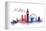 World Cities Skyline VI-Grace Popp-Framed Stretched Canvas
