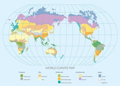 World Climate Map Art Print By Max Carter Artcom