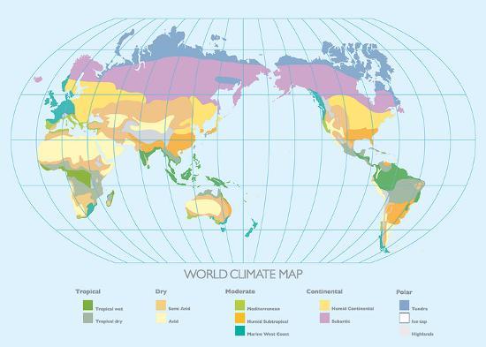World Climate Map Art Print By Max Carter Artcom World Climate Map Art Print By Max Carter Artcom