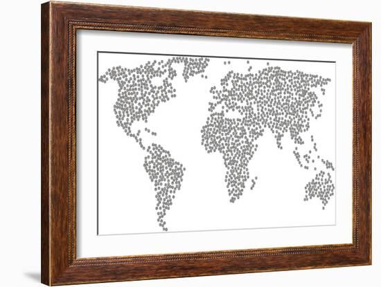 World Composition Map Organized of Boat Steering Wheel Icons. Vector Boat Steering Wheel Scatter Fl-Aha-Soft-Framed Premium Giclee Print