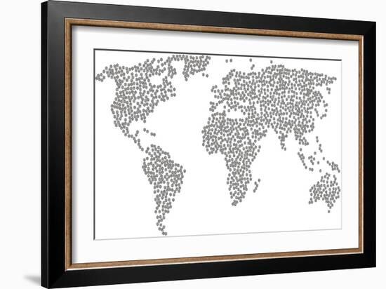 World Composition Map Organized of Boat Steering Wheel Icons. Vector Boat Steering Wheel Scatter Fl-Aha-Soft-Framed Premium Giclee Print