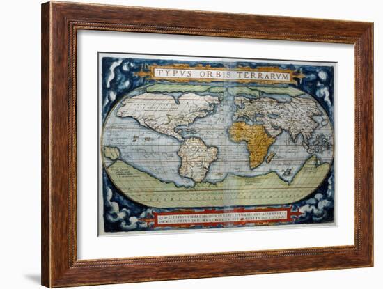 World from Atlas by Abraham Ortelius Theatrum-null-Framed Giclee Print