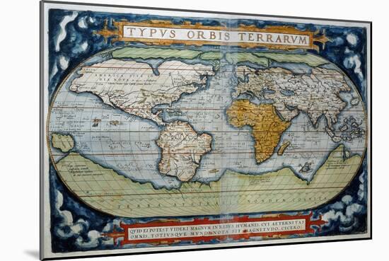World from Atlas by Abraham Ortelius Theatrum-null-Mounted Giclee Print