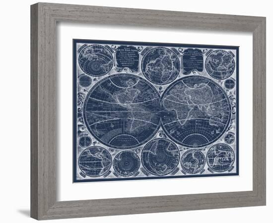 World Globes Blueprint-Vision Studio-Framed Art Print