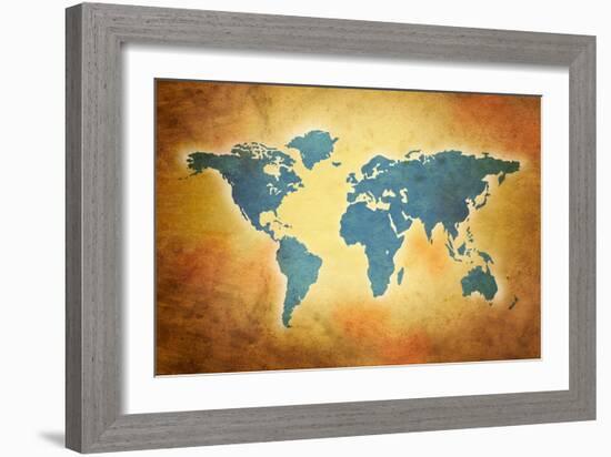 World Grunge Map-oculo-Framed Art Print