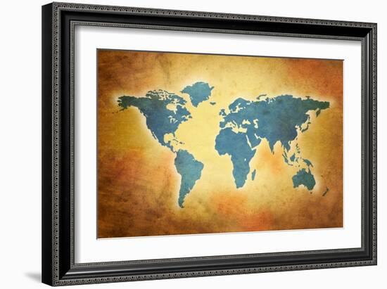 World Grunge Map-oculo-Framed Art Print