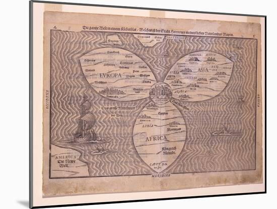 World in a Clover Leaf, 1581-Heinrich Bunting-Mounted Giclee Print