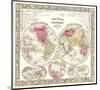 World in Hemispheres 1864-Mitchell-Mounted Art Print