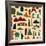 World Landmark Silhouettes Pattern-cienpies-Framed Art Print