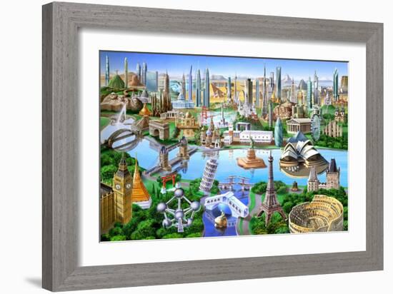 World Landmarks-Adrian Chesterman-Framed Premium Giclee Print