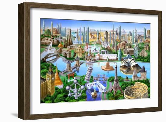 World Landmarks-Adrian Chesterman-Framed Premium Giclee Print