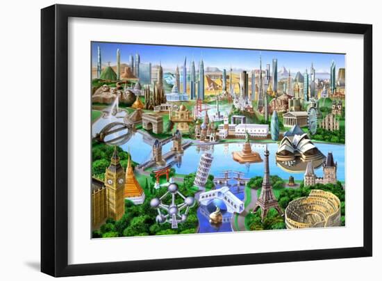 World Landmarks-Adrian Chesterman-Framed Premium Giclee Print