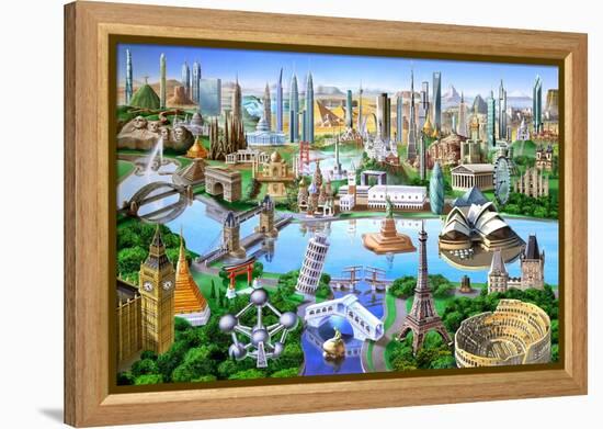 World Landmarks-Adrian Chesterman-Framed Stretched Canvas