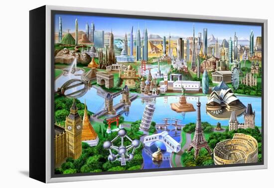 World Landmarks-Adrian Chesterman-Framed Stretched Canvas