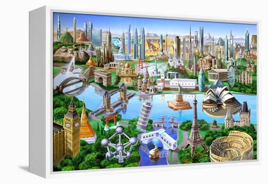 World Landmarks-Adrian Chesterman-Framed Stretched Canvas