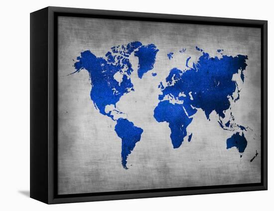 World  Map 10-NaxArt-Framed Stretched Canvas