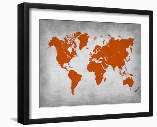 World Map 14-NaxArt-Framed Art Print