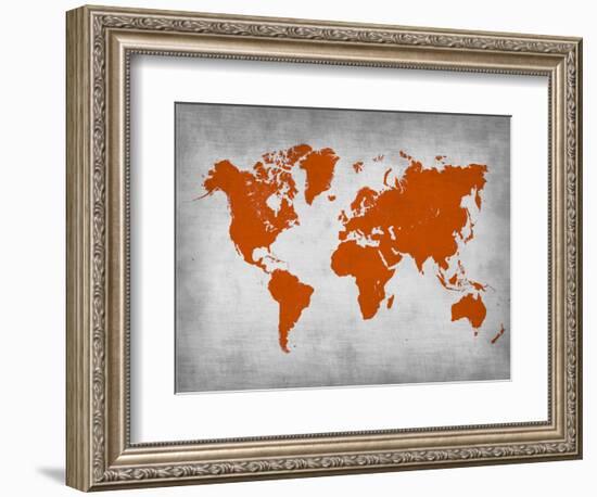 World Map 14-NaxArt-Framed Art Print