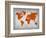 World Map 14-NaxArt-Framed Art Print