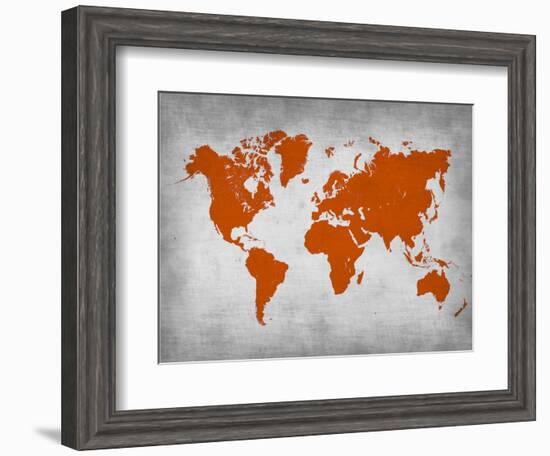 World Map 14-NaxArt-Framed Art Print