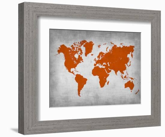 World Map 14-NaxArt-Framed Art Print
