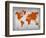 World Map 14-NaxArt-Framed Art Print