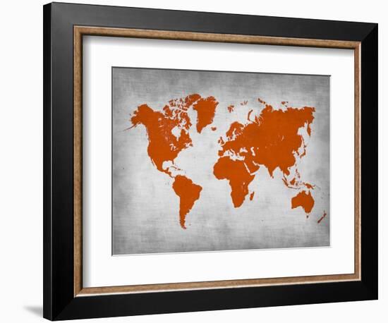 World Map 14-NaxArt-Framed Art Print