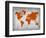 World Map 14-NaxArt-Framed Art Print