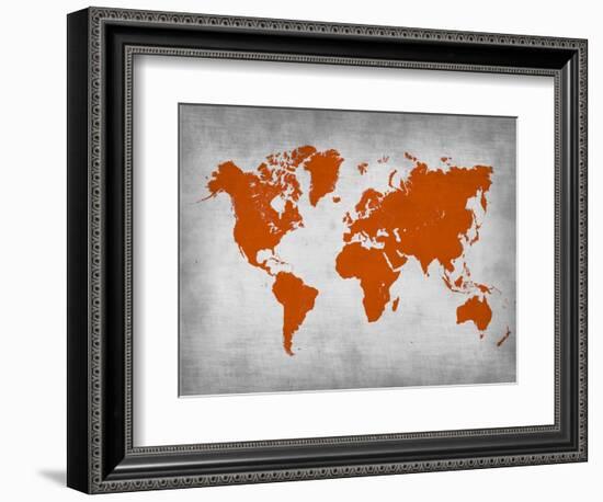 World Map 14-NaxArt-Framed Art Print