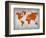 World Map 14-NaxArt-Framed Art Print