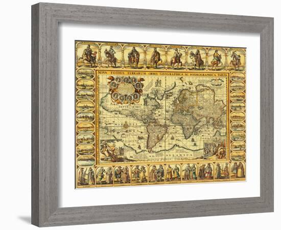 World Map 1626-Science Source-Framed Giclee Print