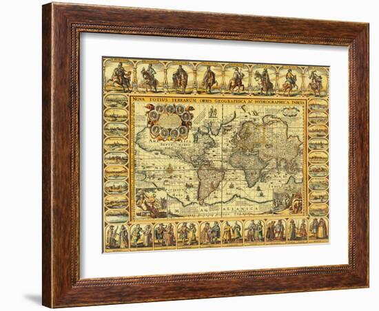 World Map 1626-Science Source-Framed Giclee Print