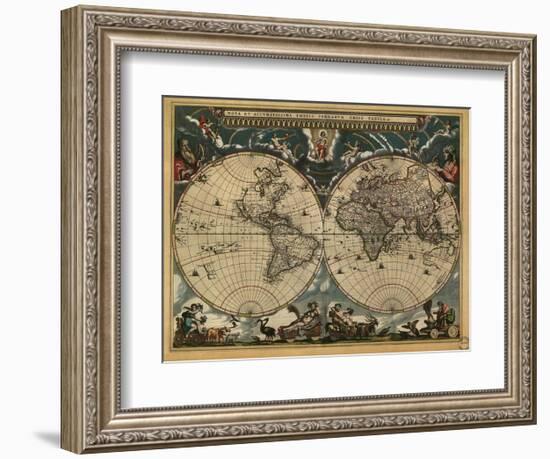 World Map 1664-Vintage Reproduction-Framed Art Print