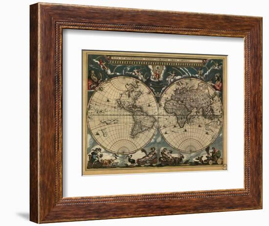 World Map 1664-Vintage Reproduction-Framed Art Print