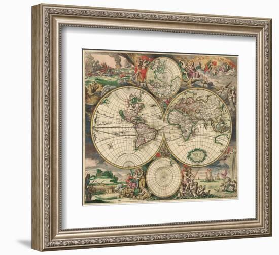 World Map 1689-Vintage Reproduction-Framed Art Print