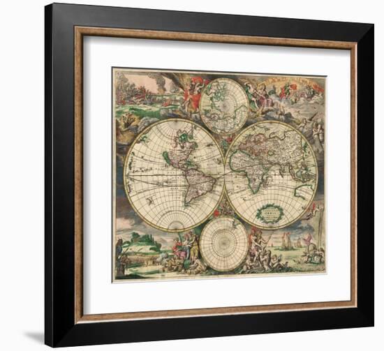 World Map 1689-Vintage Reproduction-Framed Art Print