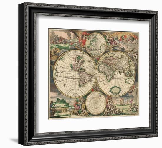 World Map 1689-Vintage Reproduction-Framed Art Print