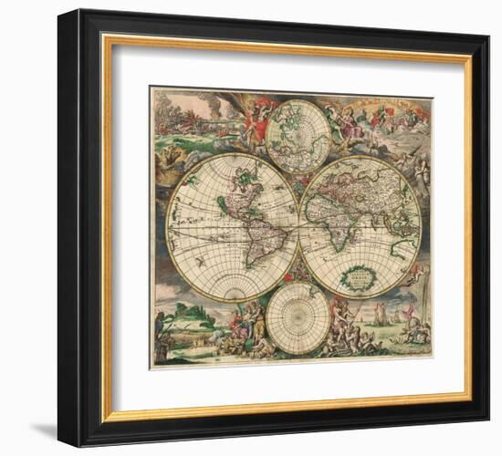 World Map 1689-Vintage Reproduction-Framed Art Print