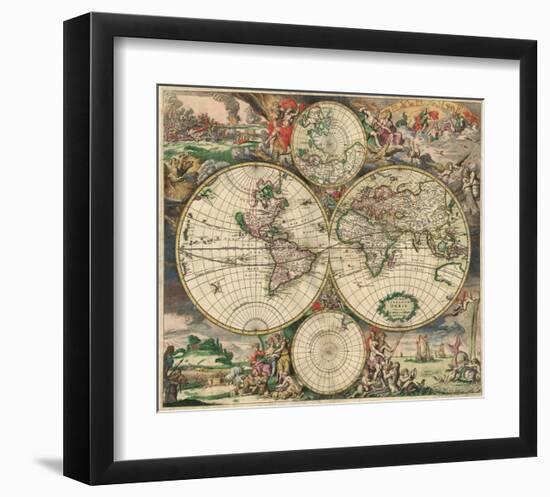 World Map 1689-Vintage Reproduction-Framed Art Print