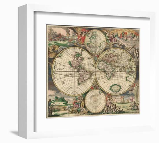 World Map 1689-Vintage Reproduction-Framed Art Print