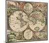 World Map 1689-Vintage Reproduction-Mounted Art Print