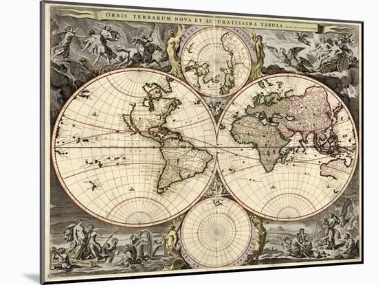 World Map, 1690-Science Source-Mounted Giclee Print